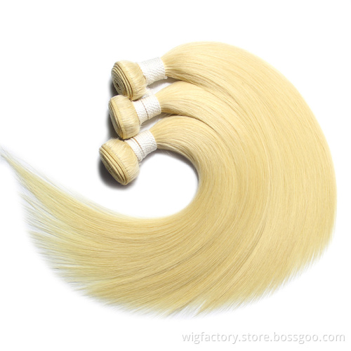 613 straight bundles with frontal Remy Hair,Honey Blonde colored human hair bundles